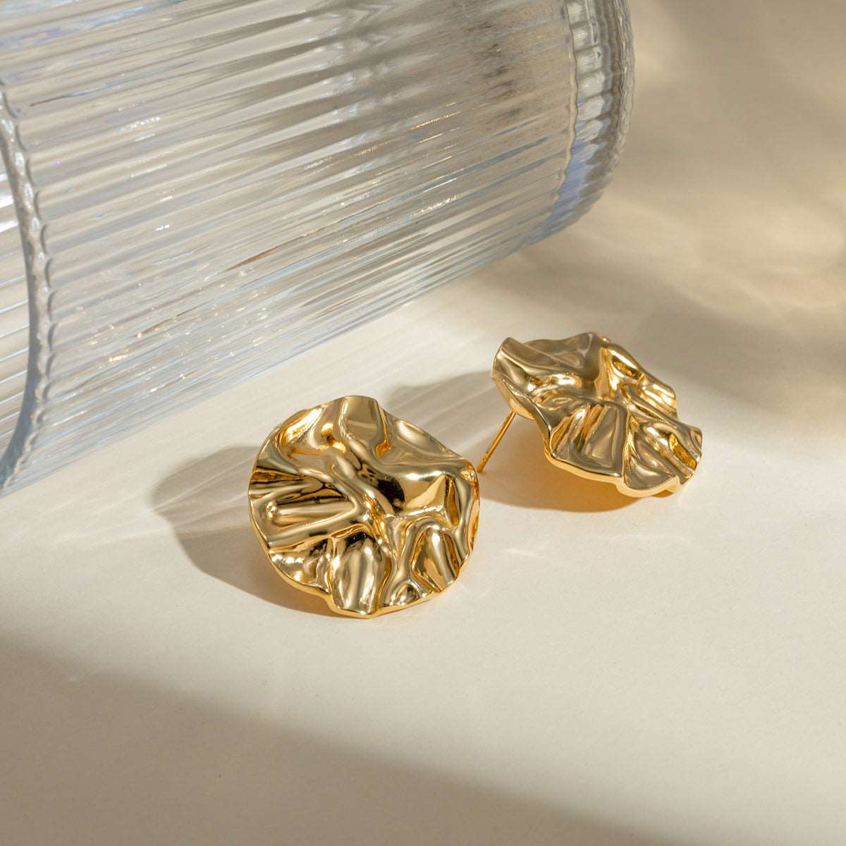 18K Gold-Plated Stud Earrings